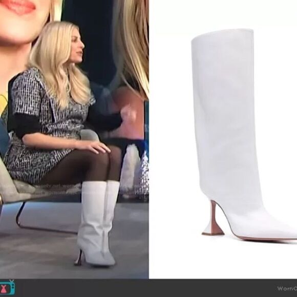 Revolve AMINA MUADDI Fiona Rain white leather boots, size 39 - Picture 3 of 16